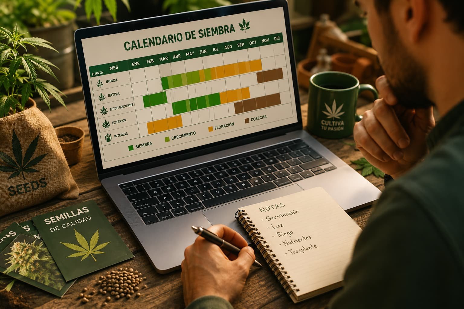 calendario de  siembra de semillas